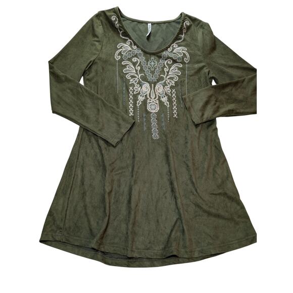 Bohemian Blouse Women's Monoreno Y2K Peasant Cottagecore Velvet like Blouse Sz S - Picture 1 of 5
